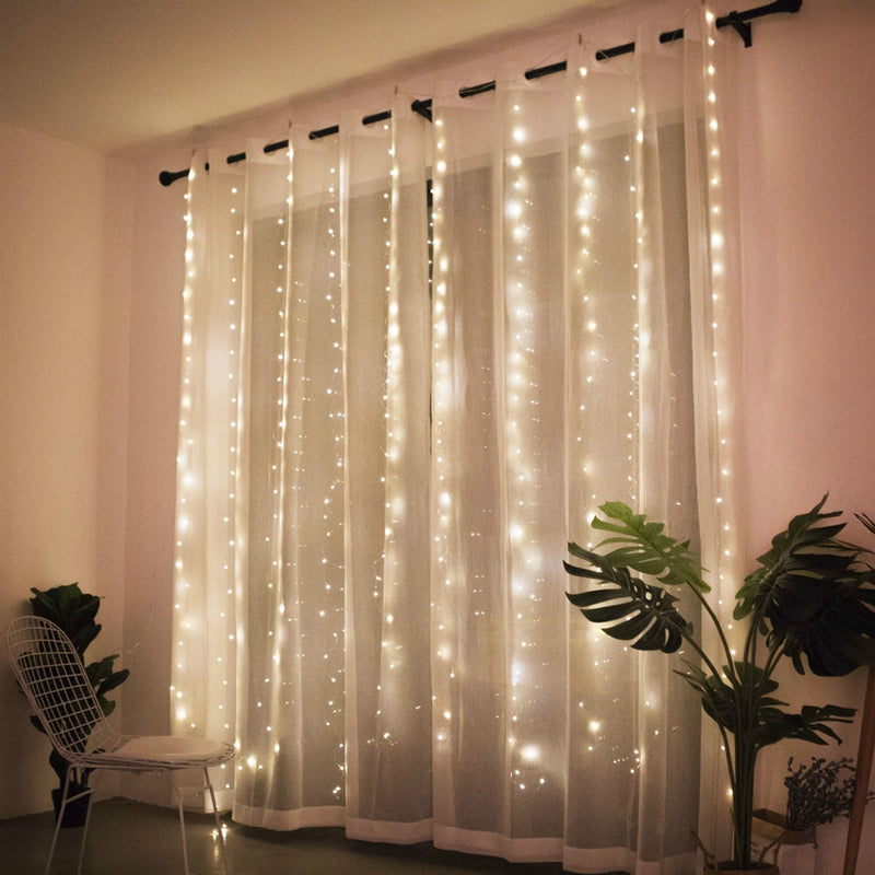 led Curtain Icicle String Lights Remote Control Waterproof Christmas Fair USB Waterfall Lights Outdoor Curtains Lamp Flexible Home Wedding Party Curtain Garden Decor