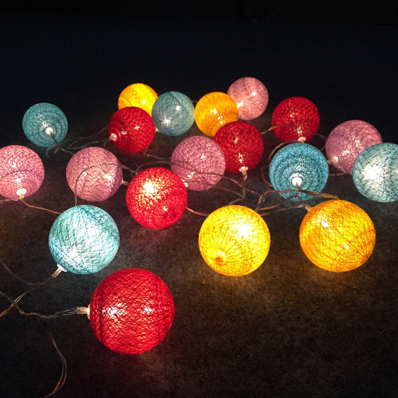 Led Cotton Sewing Thread Ball String Lights Home Christmas Party Wedding Festival Decorative String Lamp