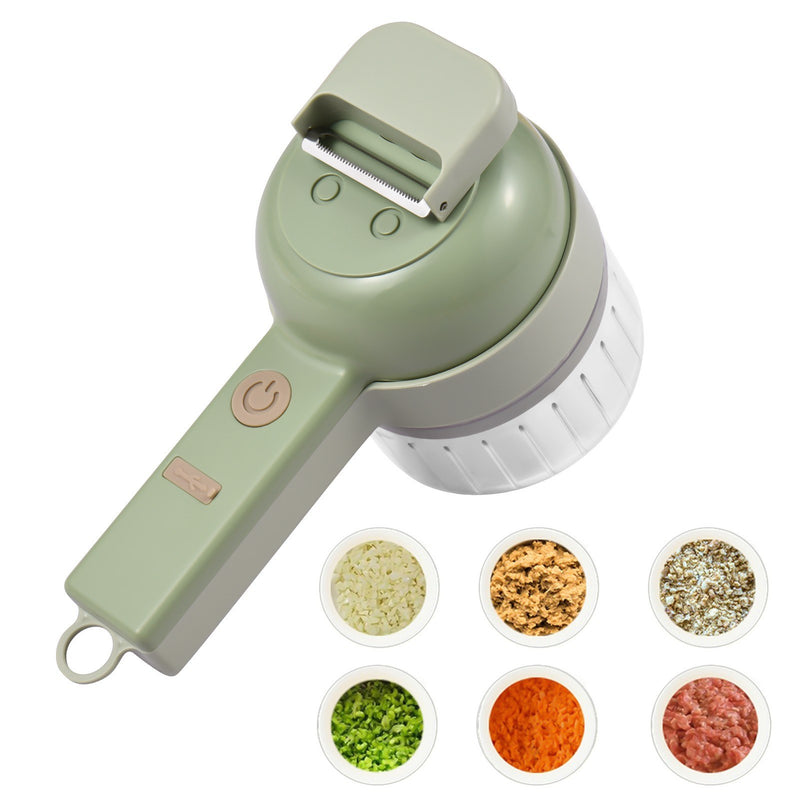 4 In 1 Handheld Electric Food Chopper Vegetable Cutter Set with USB Powered for Garlic Chili Onion Celery Ginger