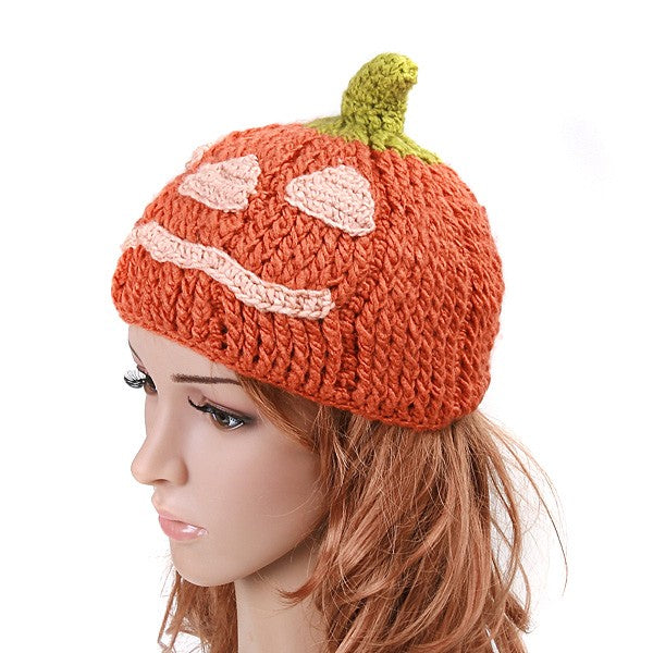 Cartoon Pumpkin Woolen Hat