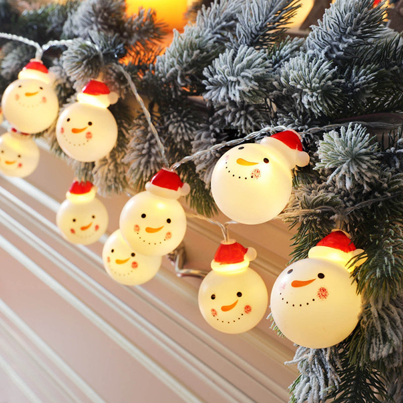 Christmas Snowman Lamp String IP44 Warm White Light 8 Lighitng Modes10LED