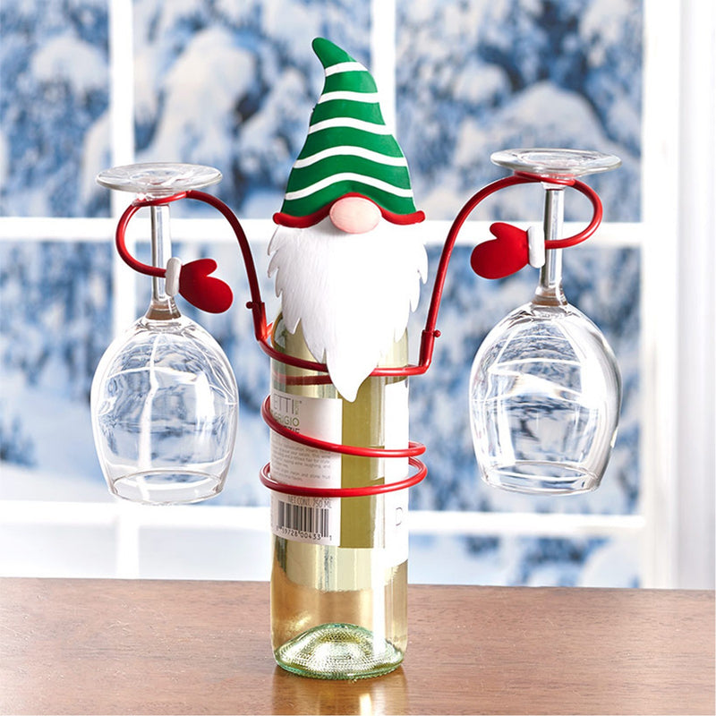 Wine Glass Holder Winter Snowman Christmas Dwarf Santa Festival Winebottle Decoration Wine Glass Bracket