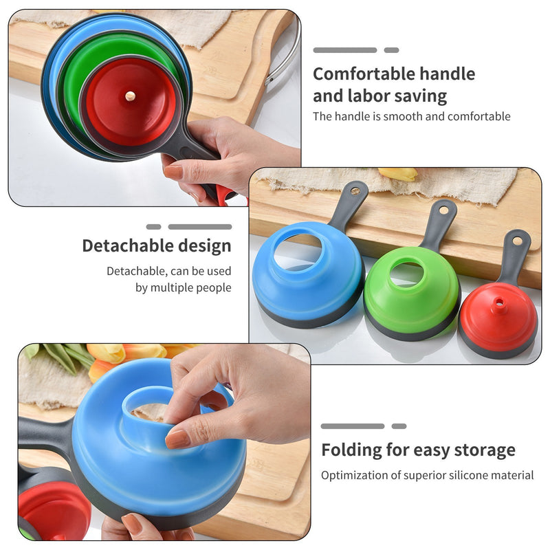 Canning Funnel Silicone Collapsible Funnels Set