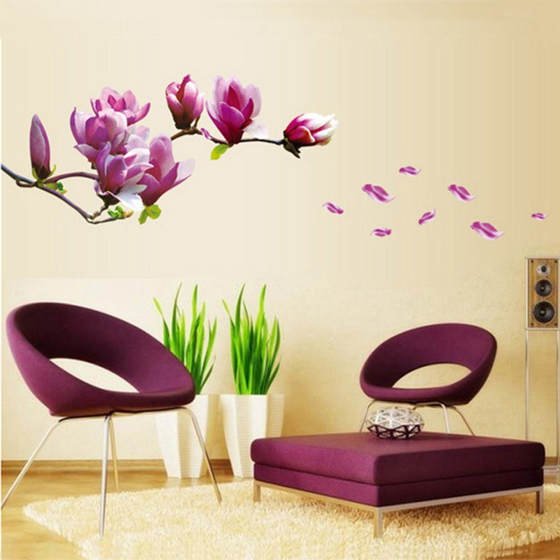 Lily Flowers Wall Decals Live Gallery Beautiful Lovely Removable DIY Art Decor Wall Stickers Murals for Living Room TV Background Kids Girls Rooms Bedroom Decoration