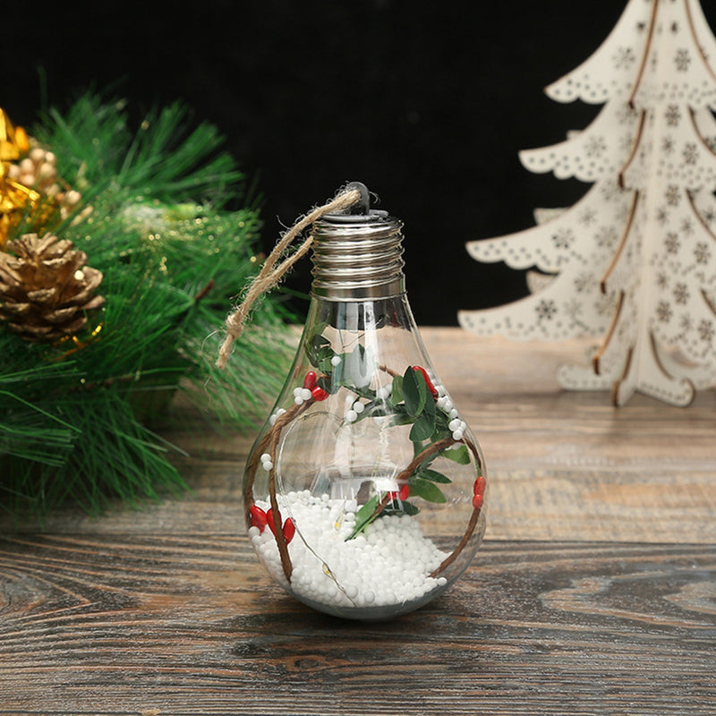 Christmas Tree Hanging Bulb Globe with Hanging Rope Christmas DIY LED Light Bulb