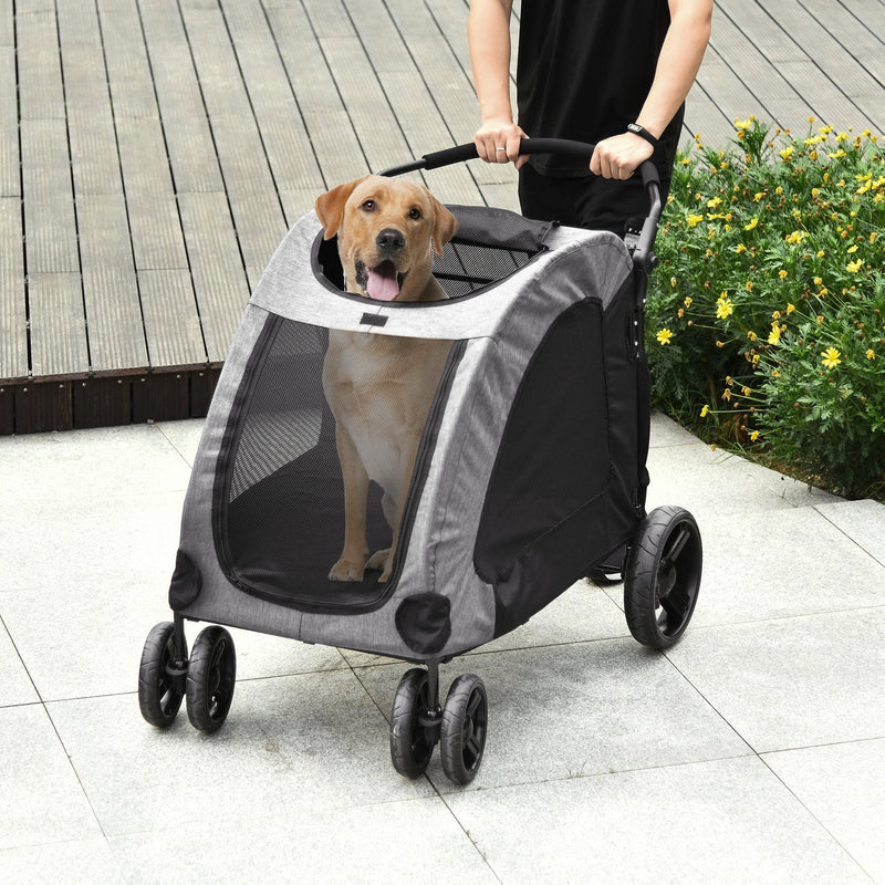 Foldable Dog Stroller with Storage Pocket