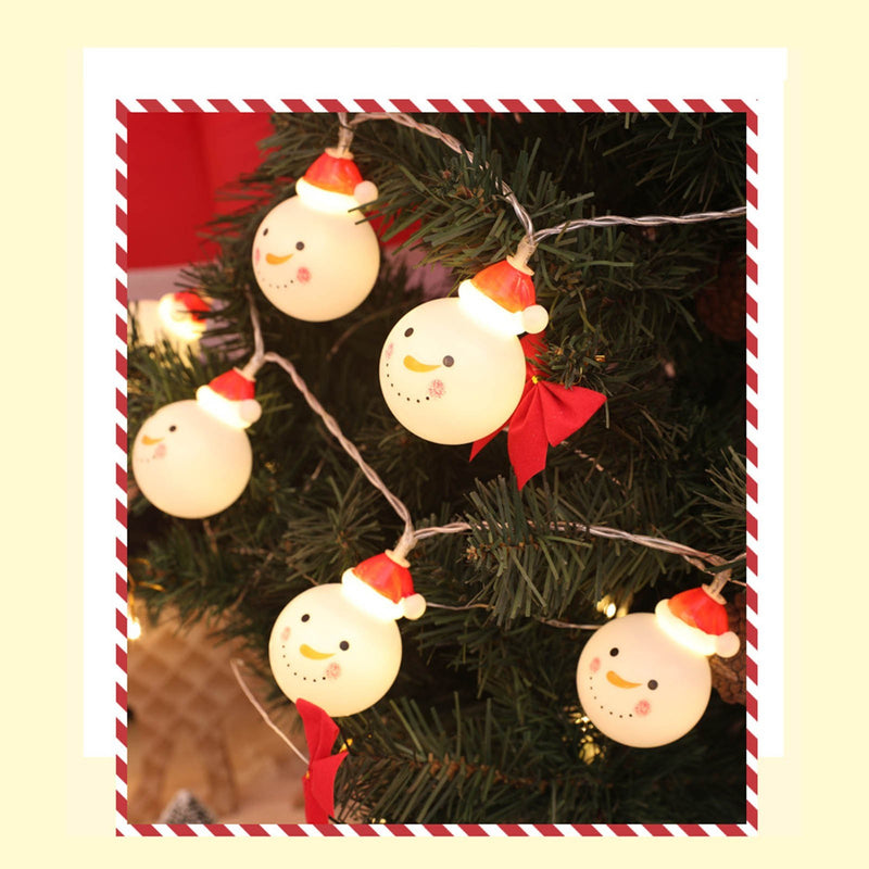 Christmas Snowman Lamp String IP44 Warm White Light 8 Lighitng Modes10LED